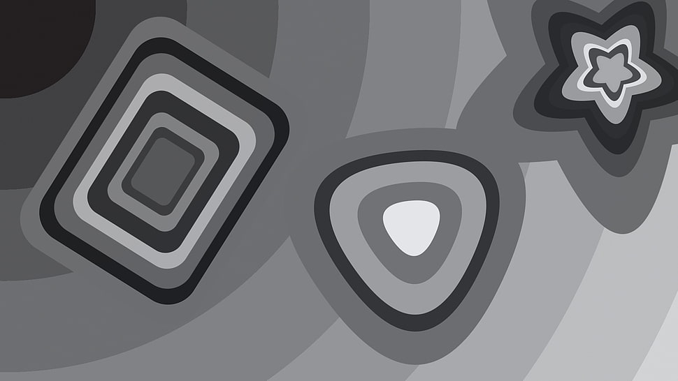 gray and black abstract artwork, shapes, shadow, gray, gray background HD wallpaper