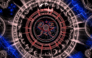 round red and white symbol artwork