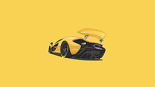yellow and black car graphic wallpaper
