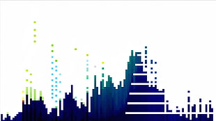 blue and green graph illustration, pixel art HD wallpaper