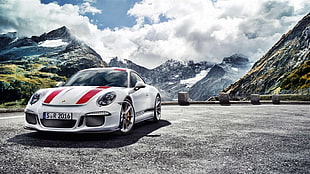white and red coupe, Porsche, vehicle, car, Porsche 911 R HD wallpaper