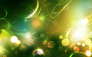 green and multicolored digital artwork