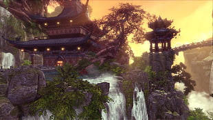 pagoda game wallpaper, PC gaming, Blade & Soul