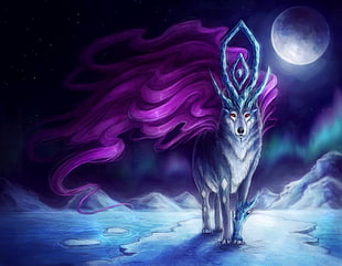 snow wolf 3D wallpaper HD wallpaper