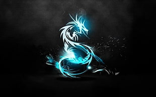 blue dragon logo HD wallpaper