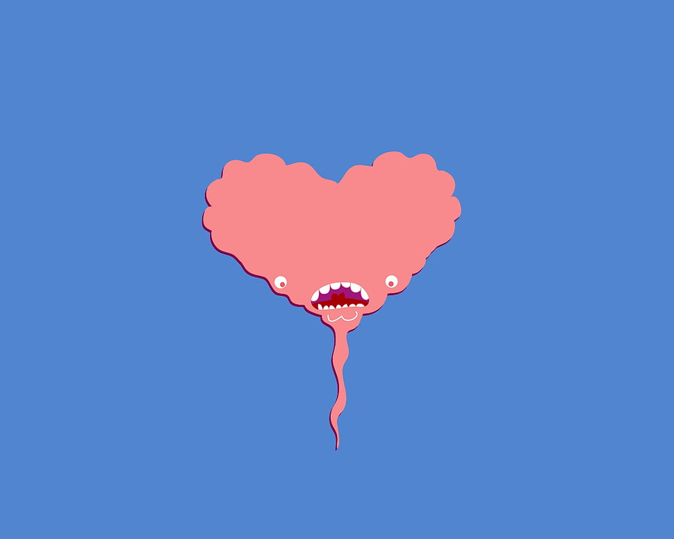 Heart,  Teeth,  Face,  Background HD wallpaper
