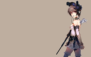 woman holding rifle anime character