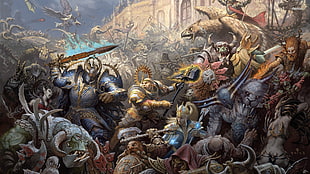 warriors poster, Warhammer, war, battle