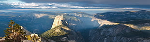 panoramic photo of mountain range HD wallpaper