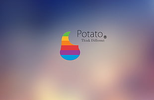 Potato think different logo, humor, Apple Inc. HD wallpaper