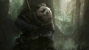 Panda warrior wallpaper HD wallpaper