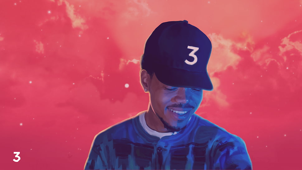 black and white baseball cap, Chance 3, space, rap , Rapper HD wallpaper
