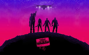 The Guardian of The Galaxy wallpaper, Guardians of the Galaxy, purple, pink, cassette