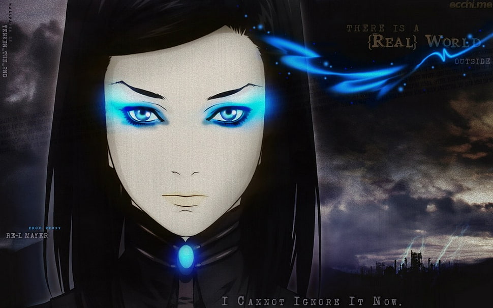 black haired woman animated illustration HD wallpaper