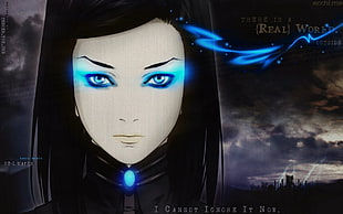 black haired woman animated illustration HD wallpaper