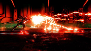 animated character with electric superpowers digital wallpaper, red, Shadow Warrior, Shadow Warrior 2, Ninja HD wallpaper