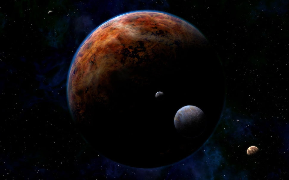 brown planet, space HD wallpaper