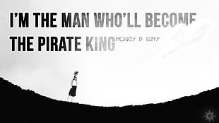 white background with text overlay, anime, One Piece, Monkey D. Luffy, quote