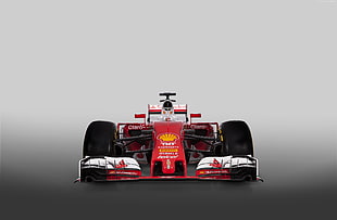 red Sheel racing car HD wallpaper