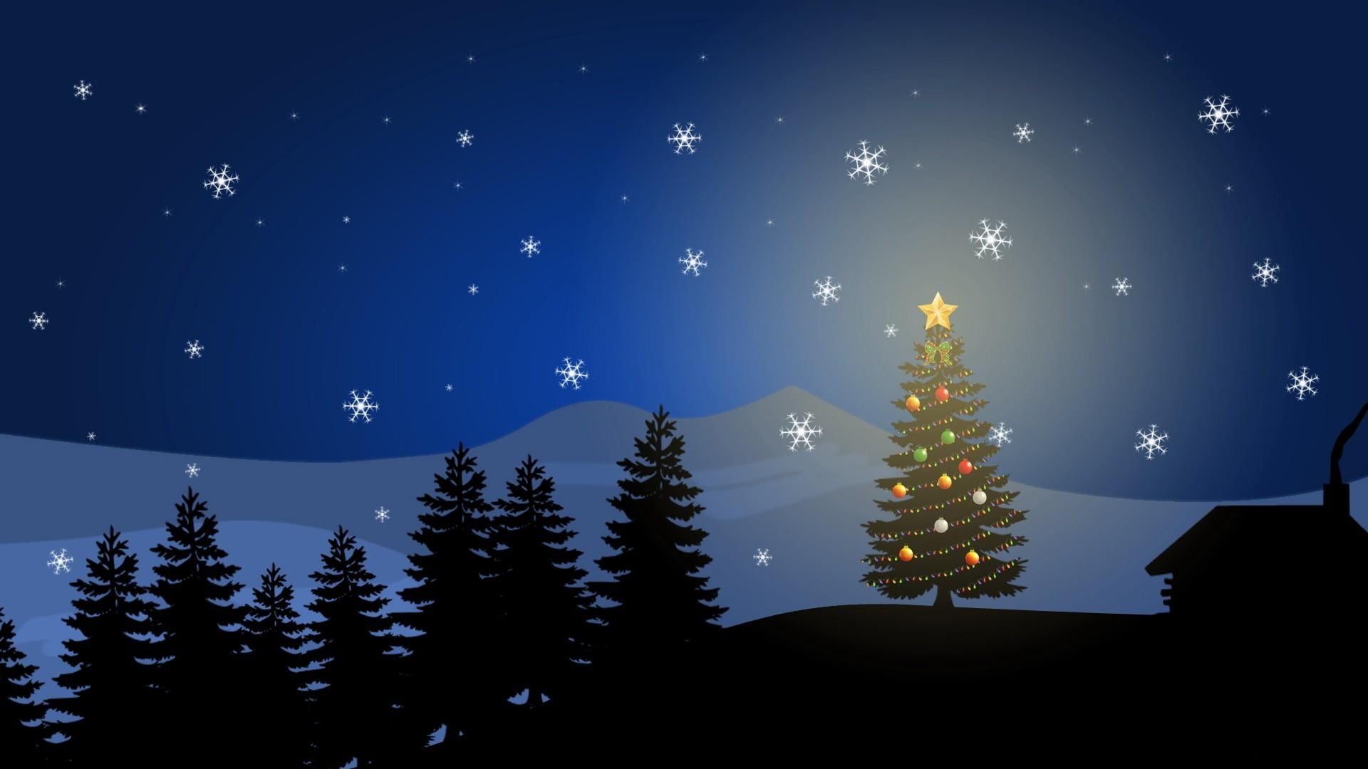 Christmas Starry Night Background