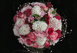 bouquet of red and white flowers