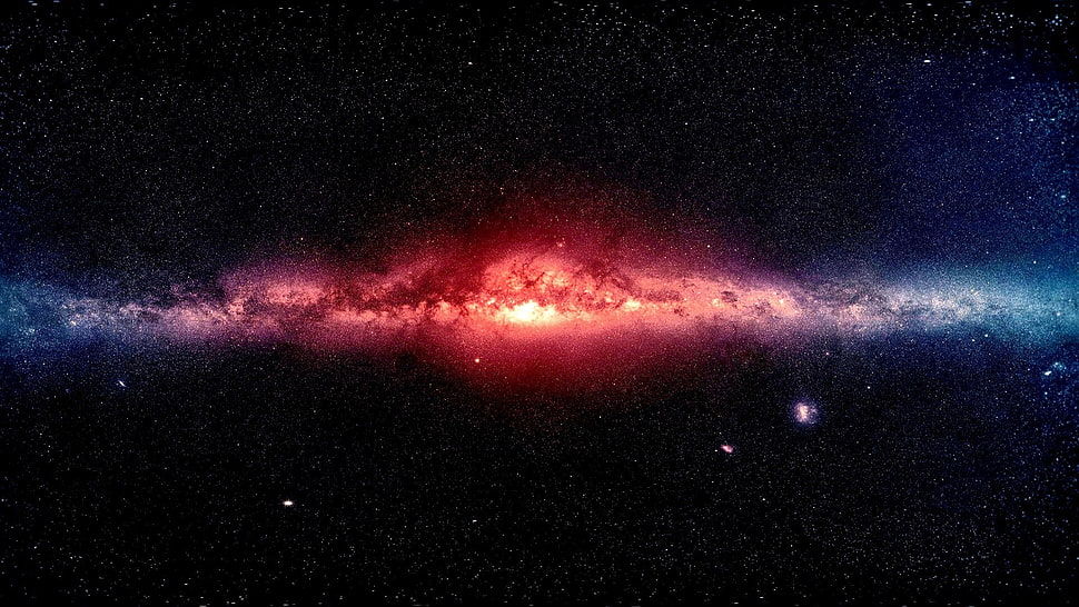 red and purple galaxy HD wallpaper