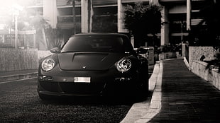 vehicle grayscale photo, Porsche, car, monochrome, vehicle