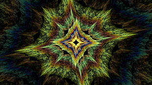 green, brown, and blue kaleidoscope