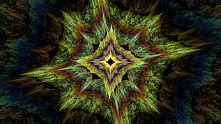 green, brown, and blue kaleidoscope