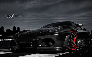 black coupe, car, Ferrari, black cars, vehicle