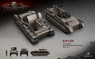 World of Tanks Birch Gun illustration, World of Tanks, tank, Birch Gun, video games