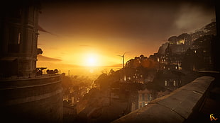 gray concrete house, dishonored 2, Dishonored, video games, screen shot HD wallpaper