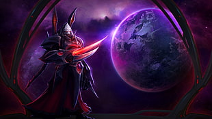 animated character with blade weapon digital wallpaper, video games, Alarak (Starcraft), heroes of the storm, StarCraft