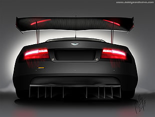 black spoiler, car, machine HD wallpaper