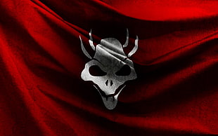 red and gray skull-printed sheet, EVE Online, Blood Raiders, flag HD wallpaper