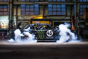 black Monster sports coupe, car, Ken Block, Ford Mustang