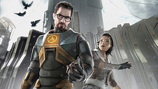 CS:Half-Life digital wallpaper, Half-Life, Gordon Freeman, Alyx Vance, Combine HD wallpaper