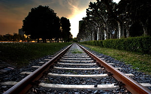 train rail digital wallpaper