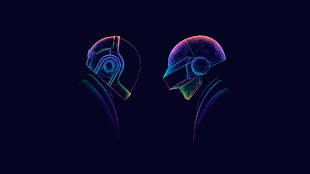 multicolored robot illustration, Daft Punk, music, Retro style HD wallpaper