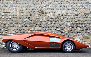 orange sports coupe, car, concept cars, Lancia Stratos HF Zero, Bertone