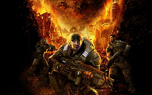 game digital wallpaper, Gears of War, Gears of War 3, video games