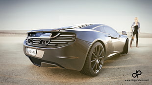black coupe, McLaren MC4-12C, desert, landscape, car HD wallpaper