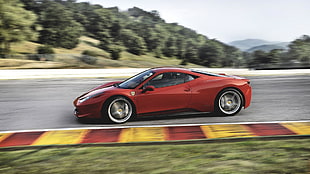 red Ferrari Italia coupe, Ferrari 458, Ferrari, car