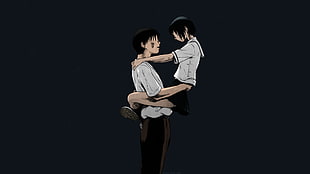 man and woman anime illustration