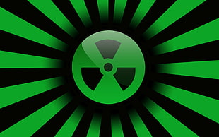 green and black biohazard logo HD wallpaper