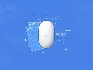 Apple Magic Mouse with blue outline