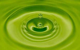 water, drop of water, green, ripple