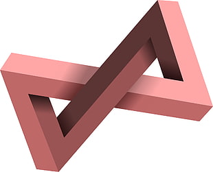 pink hourglass logo, digital art, hourglasses, optical illusion, simple