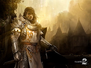 Guild Wars 2 digital wallpaper, Guild Wars 2, Guild Wars, knight, video games HD wallpaper