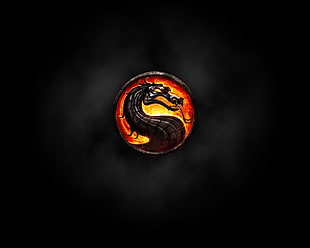 Mortal Kombat logo, Mortal Kombat, video games, dragon, black background